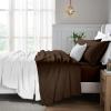 Superior Egyptian Cotton 5 Piece Sheet Set, 650 Thread Count, Modern Design, Sustainable Sheets, Ultra-Soft Basics, Solid, Deep Pocket Fitted Sheets, Flat Sheet, Pillowcases, Split King, White(Chocolate)