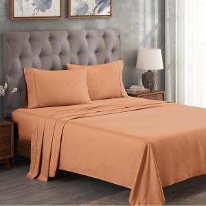 Superior 300 Thread Count Egyptian Cotton Sheet Set, Elastic Fitted Sheet, Flat Sheet, 1 Pillowcase, Twin, White(Beige – Z)