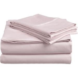 Superior Combed Cotton, 300 Thread Count; Deep-Fitting Pocket, Soft & Smooth 4-Piece King Sheet Set, Solid Pumpkin(Lilac)