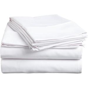 Superior Combed Cotton, 300 Thread Count; Deep-Fitting Pocket, Soft & Smooth 4-Piece King Sheet Set, Solid Pumpkin(White)