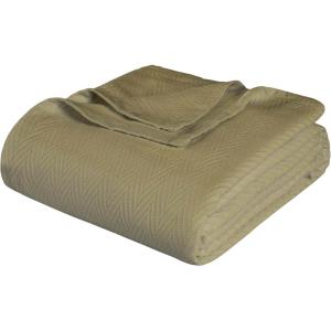 Superior Metro All-Season Cotton Blanket, Woven Blanket for Couch, Bed, Bedding, Farmhouse, Home Essentials, Cute and Cozy Bohemian Blankets, Herringbone Weave, King, Sage(Sage)