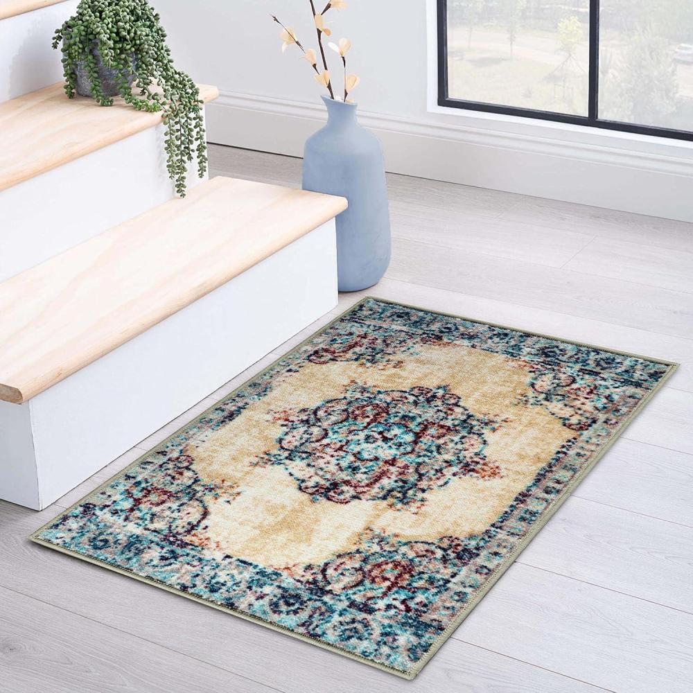 imageSuperior Indoor Large Area Rug for Hallways Entry Office LivingBedroom Hardwood Tile Floor Cover Carpet Cover Modern Farmhouse Floral Decor Jacobean Collection 2 7quot x 10 Beige BrownCream