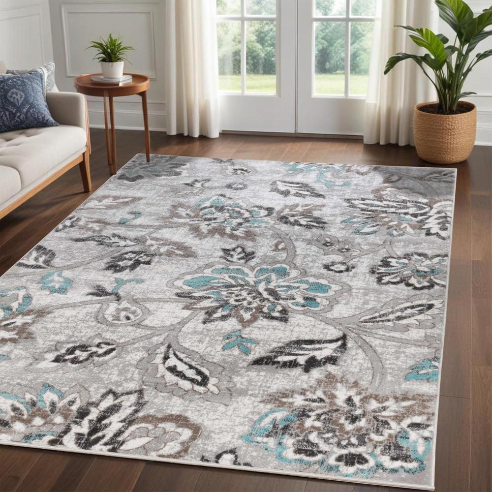 imageSuperior Indoor Large Area Rug for Hallways Entry Office LivingBedroom Hardwood Tile Floor Cover Carpet Cover Modern Farmhouse Floral Decor Jacobean Collection 2 7quot x 10 Beige BrownDeep Royal