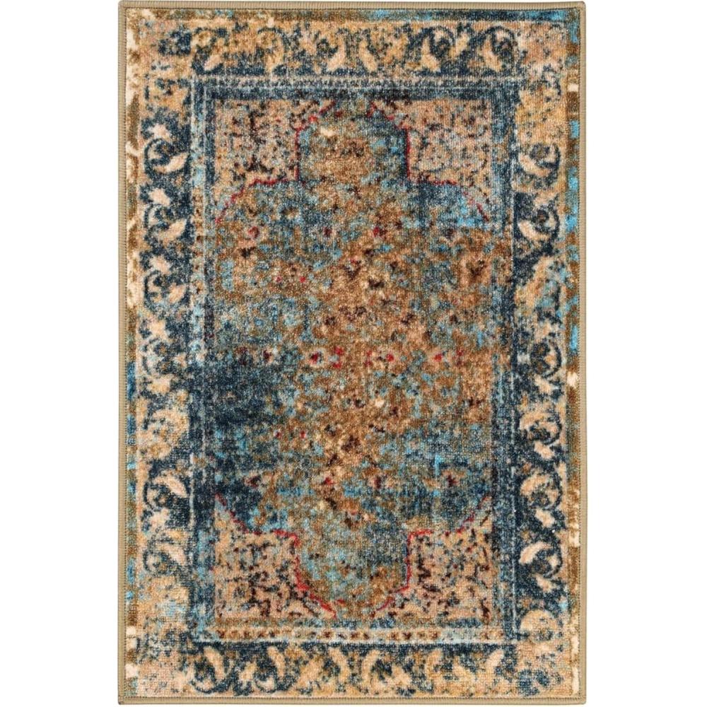 imageSuperior Indoor NonSlip Area Rug Modern Overdyed Machine Washable Rugs Home Floor Decor For Entryway Office Bedroom Living Dining Kitchen Angeles Collection GreenBeige 5 x 8Greenbeige