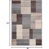 SUPERIOR Mid-Century Modern Geometric Design Area Rug, with Jute Backing, Perfect Hardwood, Tile, or Carpet Cover, Ideal for Bedroom, Kitchen, Living Room, Entryway, or Office, 8′ x 10′, Grey(Grey)