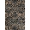Superior Cullen Collection Area Rug, 10mm Pile Height with Jute Backing, Fashionable and Affordable Rugs, Sketched Windowpane Pattern over Watercolor Stripes – 5′ x 8′ Rug, Blue and Beige