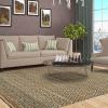 Superior Diamond Jute Reversible Area Rug, 2′ 6″ x 10′, Grey(Blue)