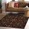 Superior Indoor Area Rug, Jute Backing, Modern Medallion Rugs for Living Room, Kitchen Floors, Bedroom, Office Floor Cover, Floral Damask Rugs, Fancy Medallion Collection, 5′ x 5′, Midnight Blue(Midnight Blue – Z)