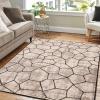 Superior Indoor Area Rug, Jute Backing, Soft Modern Rugs for Entryway, Kitchen Floors, Office Floor Cover, Modern Cobblestone Rugs, Vegas Collection, 4′ x 6′, Grey
