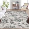 Superior Indoor Large Area Rug for Hallways, Entry, Office, Living/Bedroom, Hardwood, Tile, Floor Cover, Carpet Cover, Modern Farmhouse Floral Decor, Jacobean Collection, 2′ 7″ x 10′, Beige Brown(Deep Royal)