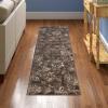 Superior Indoor Large Area Rug for Hallways, Entry, Office, Living/Bedroom, Hardwood, Tile, Floor Cover, Carpet Cover, Modern Farmhouse Floral Decor, Jacobean Collection, 2′ 7″ x 10′, Beige Brown(Taupe)