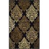 Superior Indoor Large Area Rug for Hallways, Entry, Office, Living/Bedroom, Hardwood, Tile, Floor Cover, Carpet Cover, Modern Farmhouse Floral Decor, Jacobean Collection, 2′ 7″ x 10′, Beige Brown(Black)