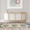 Superior Indoor Large Area Rug for Hallways, Entry, Office, Living/Bedroom, Hardwood, Tile, Floor Cover, Carpet Cover, Modern Farmhouse Floral Decor, Jacobean Collection, 2′ 7″ x 10′, Beige Brown(Cream)