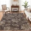 Superior Indoor Large Area Rug for Hallways, Entry, Office, Living/Bedroom, Hardwood, Tile, Floor Cover, Carpet Cover, Modern Farmhouse Floral Decor, Jacobean Collection, 2′ 7″ x 10′, Beige Brown(Taupe)