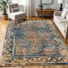 Superior Indoor Non-Slip Area Rug, Modern Overdyed Machine Washable Rugs, Home Floor Decor For Entryway, Office, Bedroom, Living/ Dining, Kitchen, Angeles Collection, Green-Beige, 5′ x 8′(Green-beige)