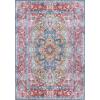 Superior Medallion Washable Rug, Cotton Backing, Pet & Kid Friendly, Easy Care, Non-Slip Rugs for Entry, Living Room, Kitchen, Bedroom, Low Pile Area Rug, Tanager Collection, 6′ x 9′, Red