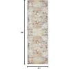 Superior Vintage Medallion Washable Runner Rug, Cotton Backing, Pet & Kid Friendly, Modern Rugs for Hallway, Living Room, Kitchen, Bedroom, Low Pile Area Rug, Dove Collection, 2′ 7″ x 12′, Cream