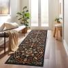 Superior Indoor Area Rug, Jute Backing, Modern Medallion Rugs for Living Room, Kitchen Floors, Bedroom, Office Floor Cover, Floral Damask Rugs, Fancy Medallion Collection, 5′ x 5′, Midnight Blue(Midnight Blue)
