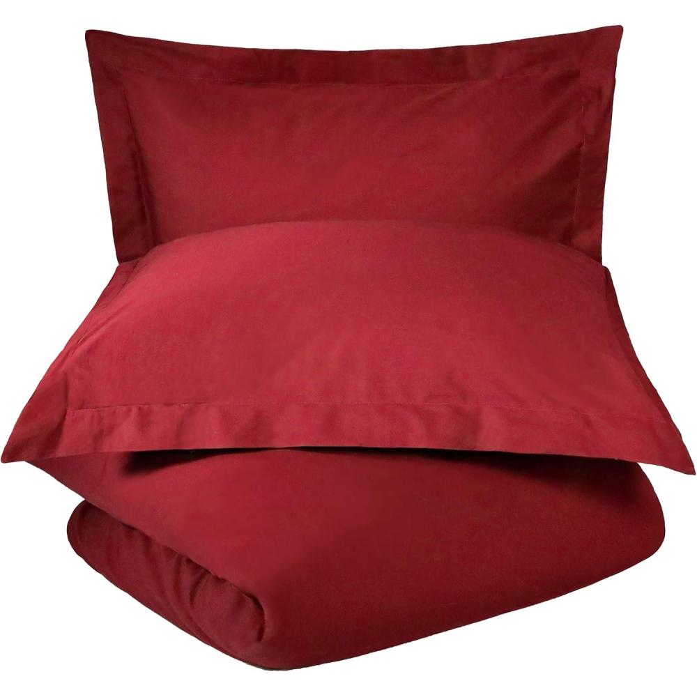 imageSuperior Cotton Percale Duvet Cover Set KingCalifornia King Tan 3PiecesBurgundy