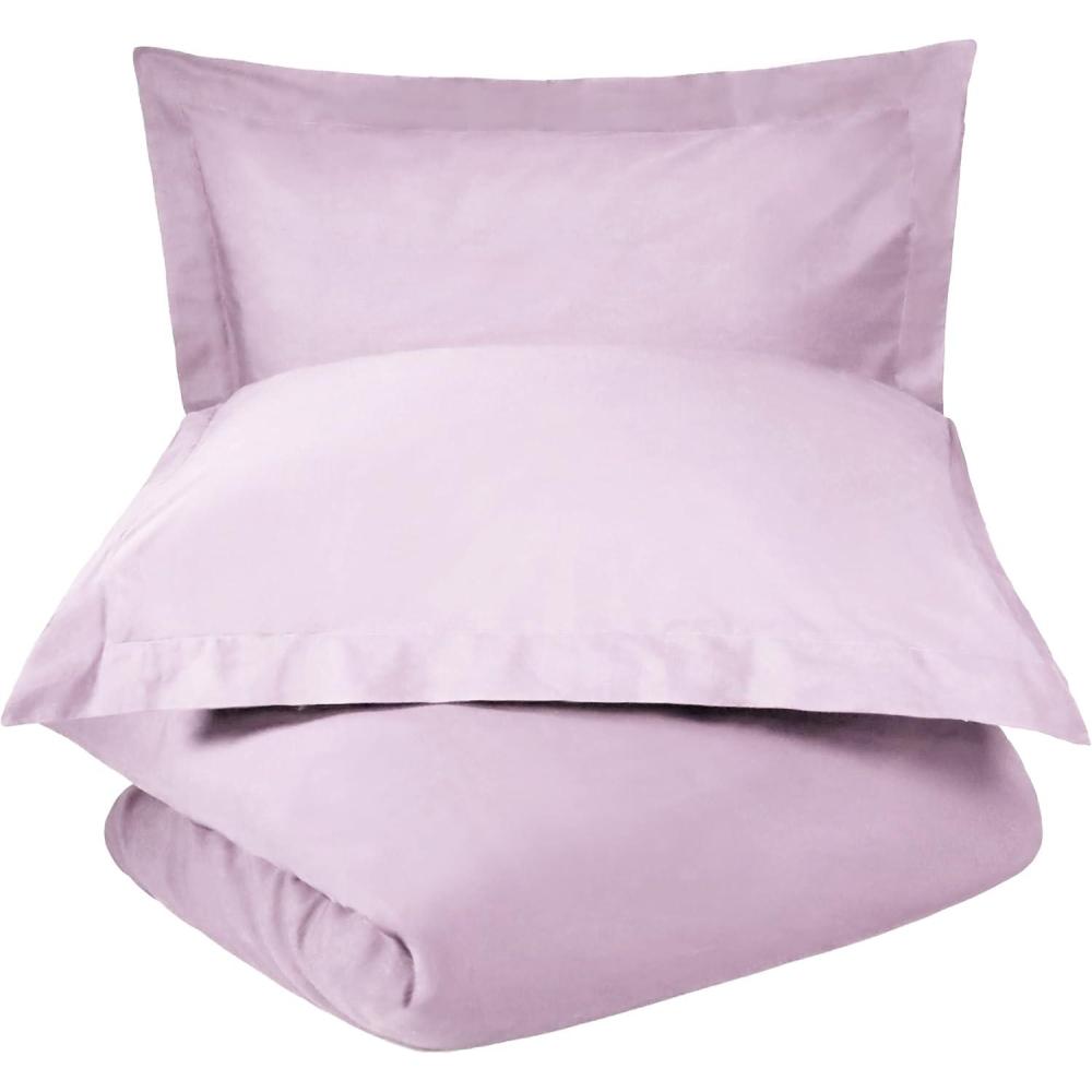imageSuperior Cotton Percale Duvet Cover Set KingCalifornia King Tan 3PiecesLilac