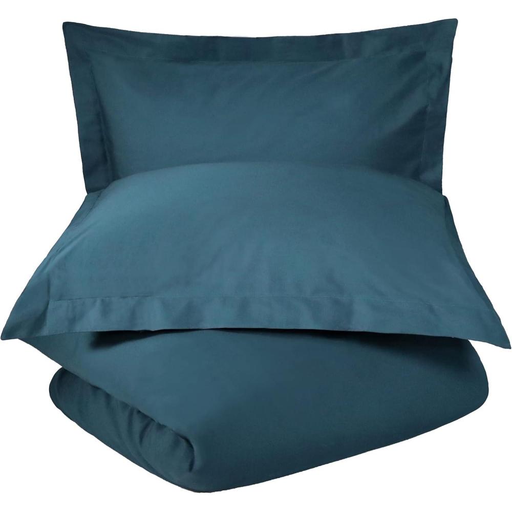 imageSuperior Cotton Percale Duvet Cover Set KingCalifornia King Tan 3PiecesNavy Blue