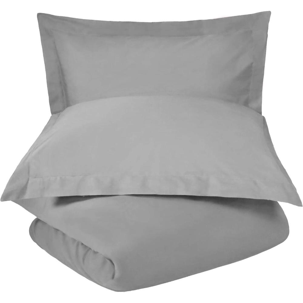 imageSuperior Cotton Percale Duvet Cover Set KingCalifornia King Tan 3PiecesSmoked Pearl