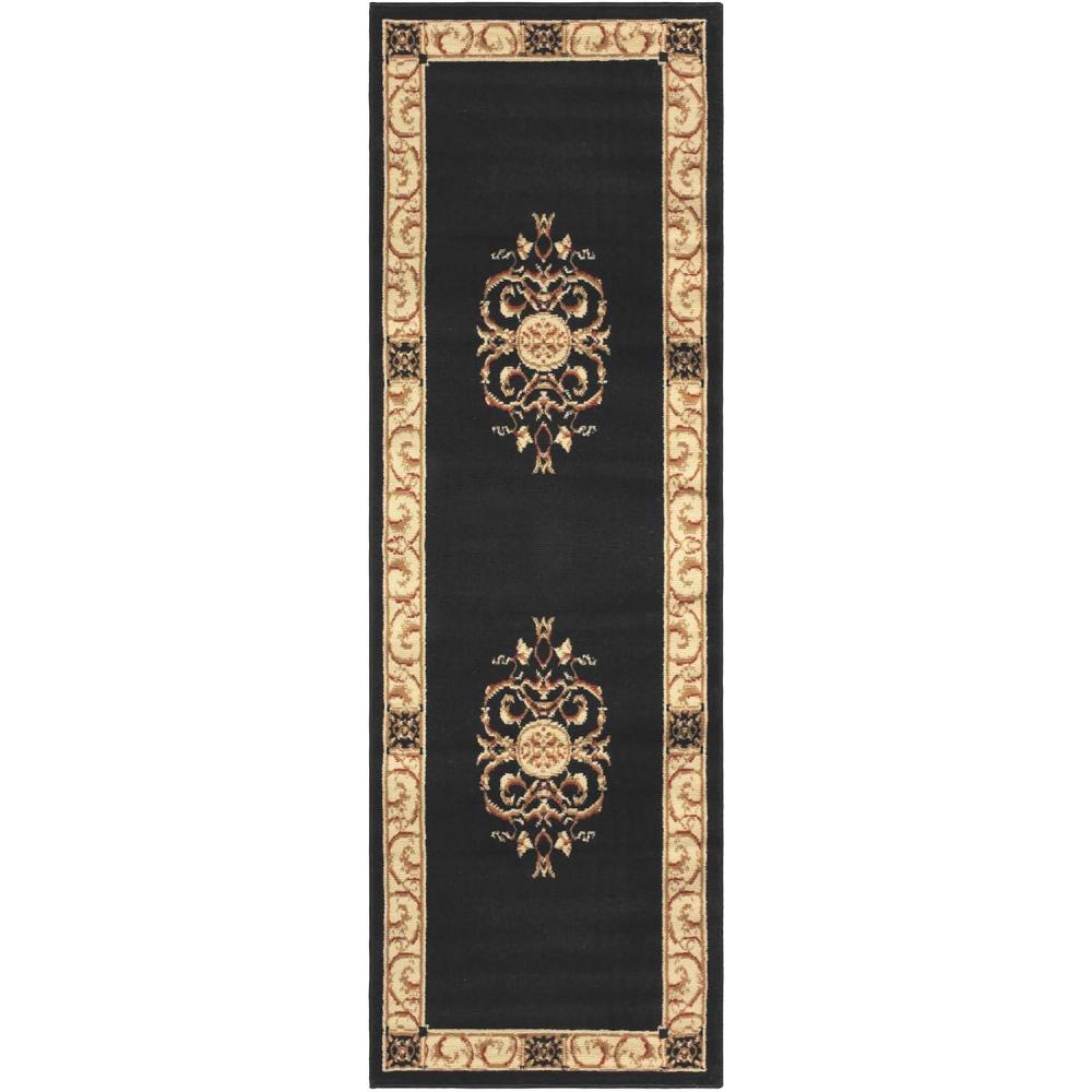 imageSuperior Elegant Medallion Collection 27quot x 8 Runner Rug Attractive Rug with Jute Backing Durable and Beautiful Woven Structure Floral Medallion Rug with Broad Border  Midnight Blue