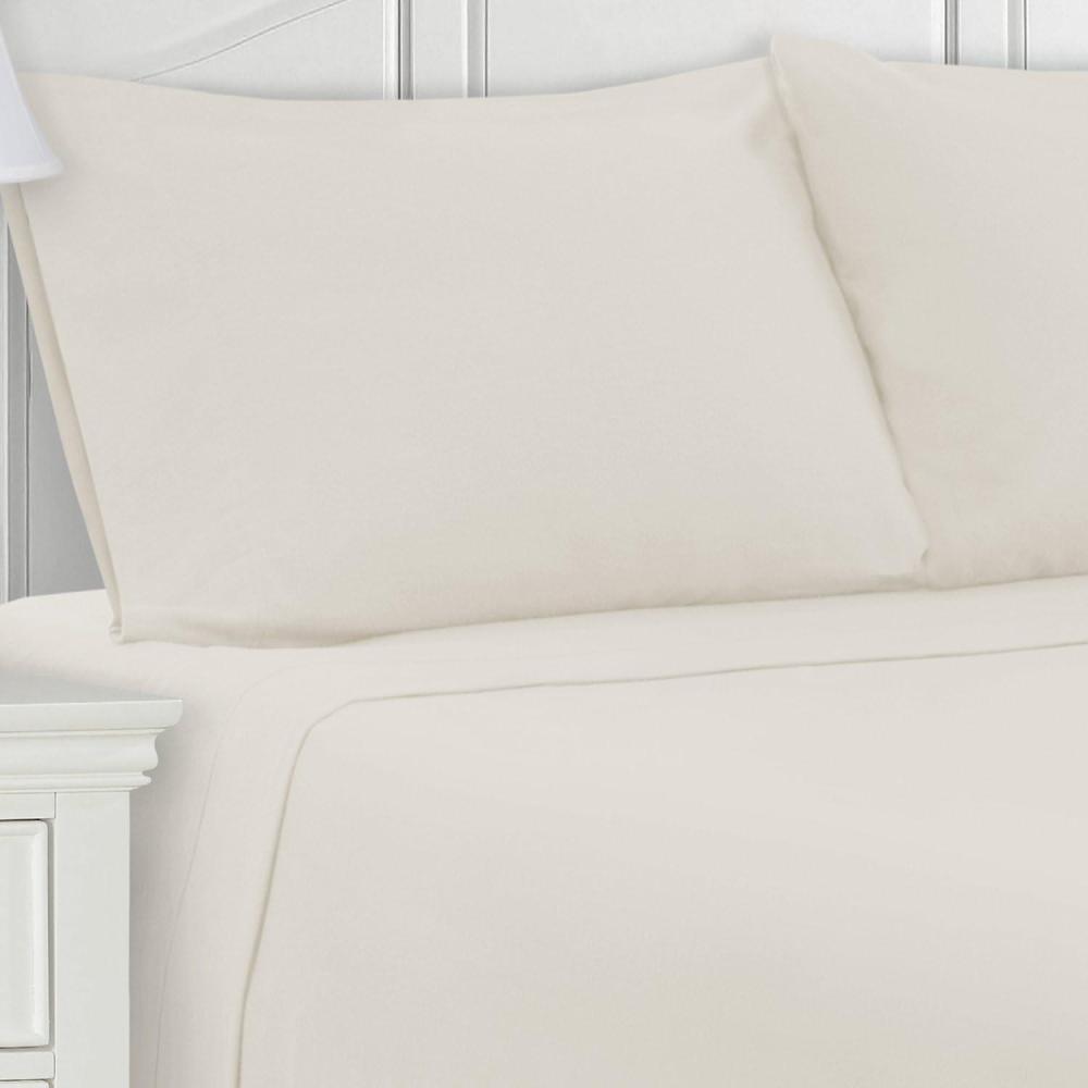 imageSuperior Extra Soft Printed Highest Quality All Season 100 Brushed Cotton Flannel Trellis Bedding Pillowcase Set  Navy Blue Trellis King SizeIvory