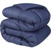 Superior Brushed Microfiber Comforter, Down Alternative Bedding, Medium Weight, Soft Bed Cover, Plush Duvet Insert, Oversized Blanket, Box Quilt, Reversible Comforter, Twin/Twin XL, Navy Blue(Navy Blue)