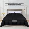 Superior Brushed Microfiber Comforter, Down Alternative Bedding, Medium Weight, Soft Bed Cover, Plush Duvet Insert, Oversized Blanket, Box Quilt, Reversible Comforter, Twin/Twin XL, Navy Blue(Black)