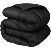 Superior Brushed Microfiber Comforter, Down Alternative Bedding, Medium Weight, Soft Bed Cover, Plush Duvet Insert, Oversized Blanket, Box Quilt, Reversible Comforter, Twin/Twin XL, Navy Blue(Black)