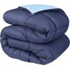 Superior Brushed Microfiber Comforter, Down Alternative Bedding, Medium Weight, Soft Bed Cover, Plush Duvet Insert, Oversized Blanket, Box Quilt, Reversible Comforter, Twin/Twin XL, Navy Blue(Taupe- Chocolate)