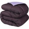 Superior Brushed Microfiber Comforter, Down Alternative Bedding, Medium Weight, Soft Bed Cover, Plush Duvet Insert, Oversized Blanket, Box Quilt, Reversible Comforter, Twin/Twin XL, Navy Blue(Plum-lilac)