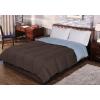 Superior Brushed Microfiber Comforter, Down Alternative Bedding, Medium Weight, Soft Bed Cover, Plush Duvet Insert, Oversized Blanket, Box Quilt, Reversible Comforter, Twin/Twin XL, Navy Blue(Chocolate-sky Blue)