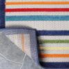 Superior Indoor Outdoor Area Rug, Floor Decor Perfect for Patio, Kitchen, Playroom, Pool, Camping, Coastal Striped Geometric Modern Rug, Eastyn Collection, 5′ 2″ x 7′ 2″, Cream