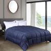 Superior Brushed Microfiber Comforter, Down Alternative Bedding, Medium Weight, Soft Bed Cover, Plush Duvet Insert, Oversized Blanket, Box Quilt, Reversible Comforter, Twin/Twin XL, Navy Blue(Navy Blue)