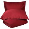 Superior Cotton Percale Duvet Cover Set, King/California King, Tan, 3-Pieces(Burgundy)