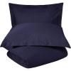 Superior Cotton Percale Duvet Cover Set, King/California King, Tan, 3-Pieces(Crown Blue)