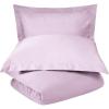 Superior Cotton Percale Duvet Cover Set, King/California King, Tan, 3-Pieces(Lilac)