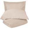 Superior Cotton Percale Duvet Cover Set, King/California King, Tan, 3-Pieces(Tan)