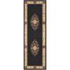 Superior Elegant Medallion Collection 2’7″ x 8′ Runner Rug, Attractive Rug with Jute Backing, Durable and Beautiful Woven Structure, Floral Medallion Rug with Broad Border – Midnight Blue