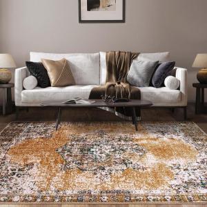 SUPERIOR Indoor Non-Slip Area Rug or Runner, Machine Washable Rugs, Living Room, Bedroom, Kitchen, Dining, Office, Entryway, Hallway, Oriental Floor Decor, Aldrich Collection – 8ft x 10ft , Ivory(1’10” x 8′ (Rectangular))