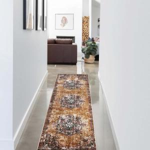 SUPERIOR Indoor Non-Slip Area Rug or Runner, Machine Washable Rugs, Living Room, Bedroom, Kitchen, Dining, Office, Entryway, Hallway, Oriental Floor Decor, Aldrich Collection – 8ft x 10ft , Ivory(2’6″ x 8′ (Rectangular))