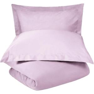 Superior Cotton Percale Duvet Cover Set, King/California King, Tan, 3-Pieces(Lilac)