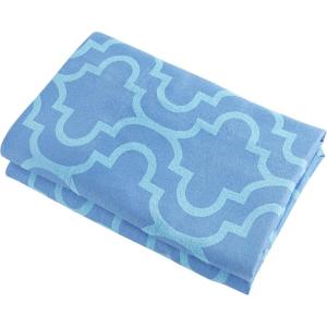 Superior Extra Soft Printed Highest Quality All Season 100% Brushed Cotton Flannel Trellis Bedding Pillowcase Set – Navy Blue Trellis, King Size(Light Blue)