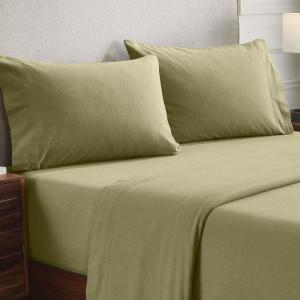 Superior Extra Soft Printed Highest Quality All Season 100% Brushed Cotton Flannel Trellis Bedding Pillowcase Set – Navy Blue Trellis, King Size(Sage)