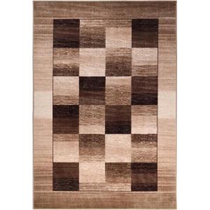 Superior Indoor Non-Slip Area Rug, Rustic Floor Decor, Color Block Rug for Living Room, Bedroom, Office, Kitchen, Dining, Washable Rugs, Foam Back, Lockwood Collection, 5′ x 8′, Chocolate