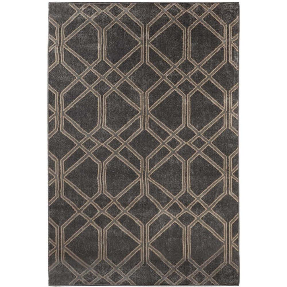 imageSuperior Indoor Area Rug Plush Soft Rugs for Living Room Bedroom Office Dining Kitchen Floors Modern Aesthetic Geometric Diamond Lattice Floor Decor Abner Collection 27quot x 8 GreyGrey