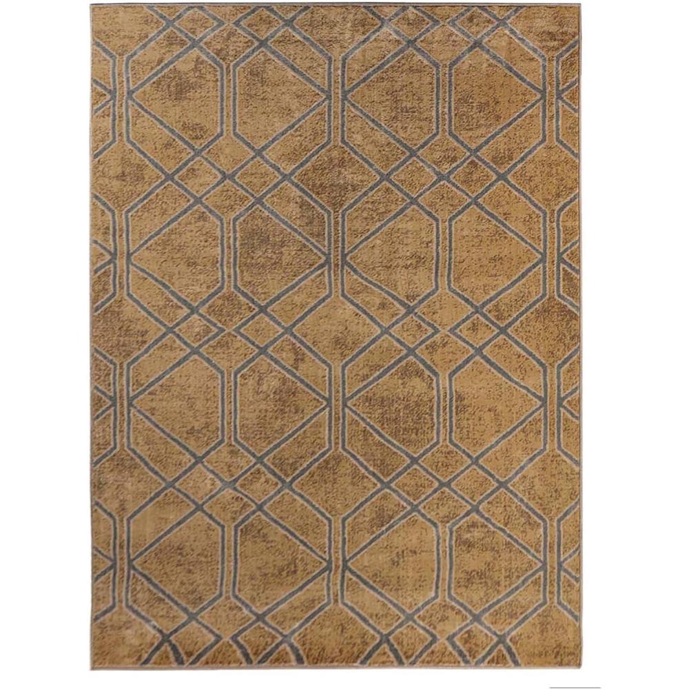 imageSuperior Indoor Area Rug Plush Soft Rugs for Living Room Bedroom Office Dining Kitchen Floors Modern Aesthetic Geometric Diamond Lattice Floor Decor Abner Collection 27quot x 8 GreyLight Brown
