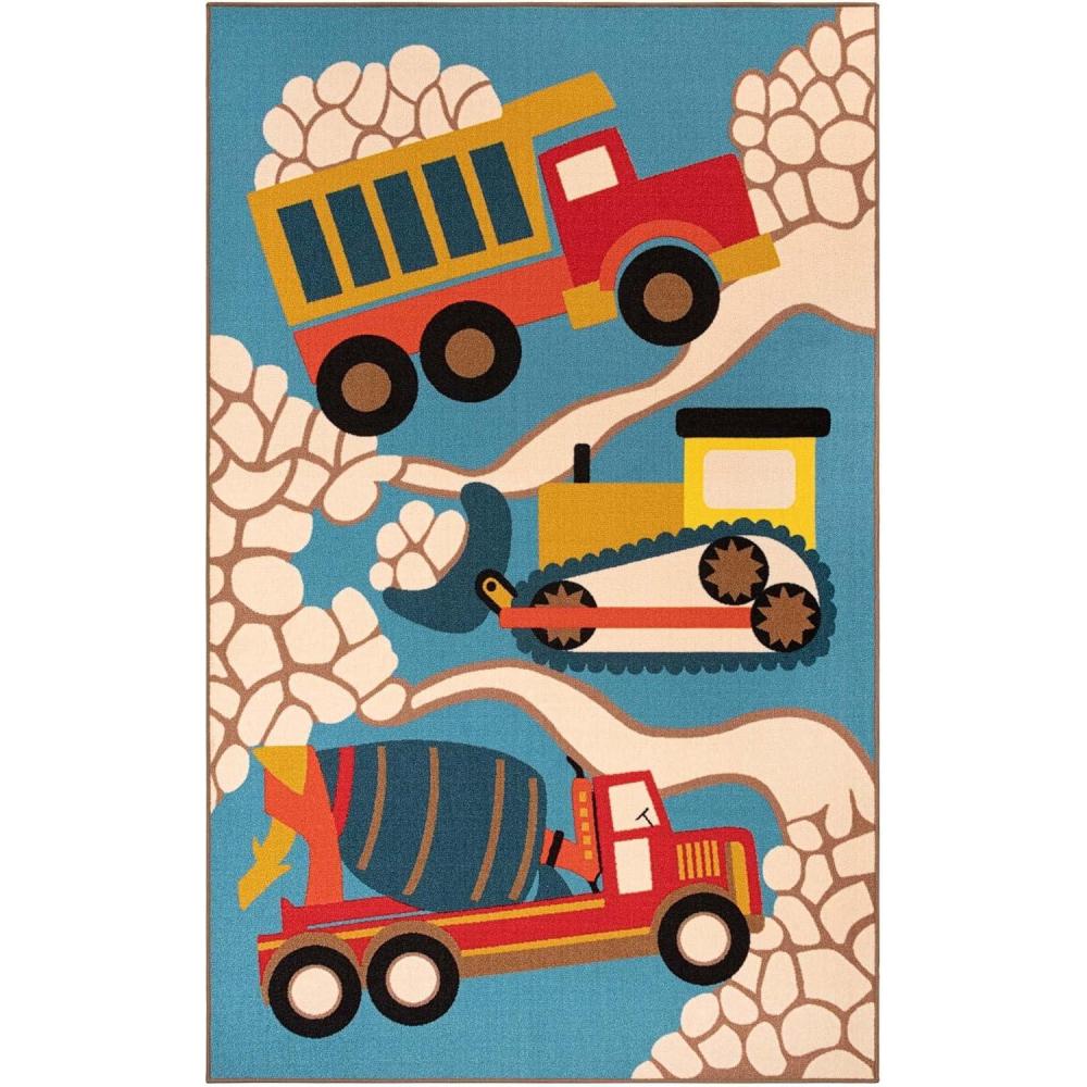 imageSuperior Kids Construction Zone NonSlip Area Rug 2 x 3 BeigeMulticolor2 x 3 Rectangular